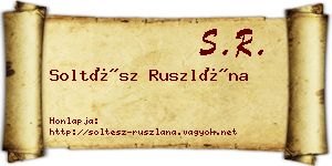 Soltész Ruszlána névjegykártya